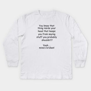 Broken B/W Kids Long Sleeve T-Shirt